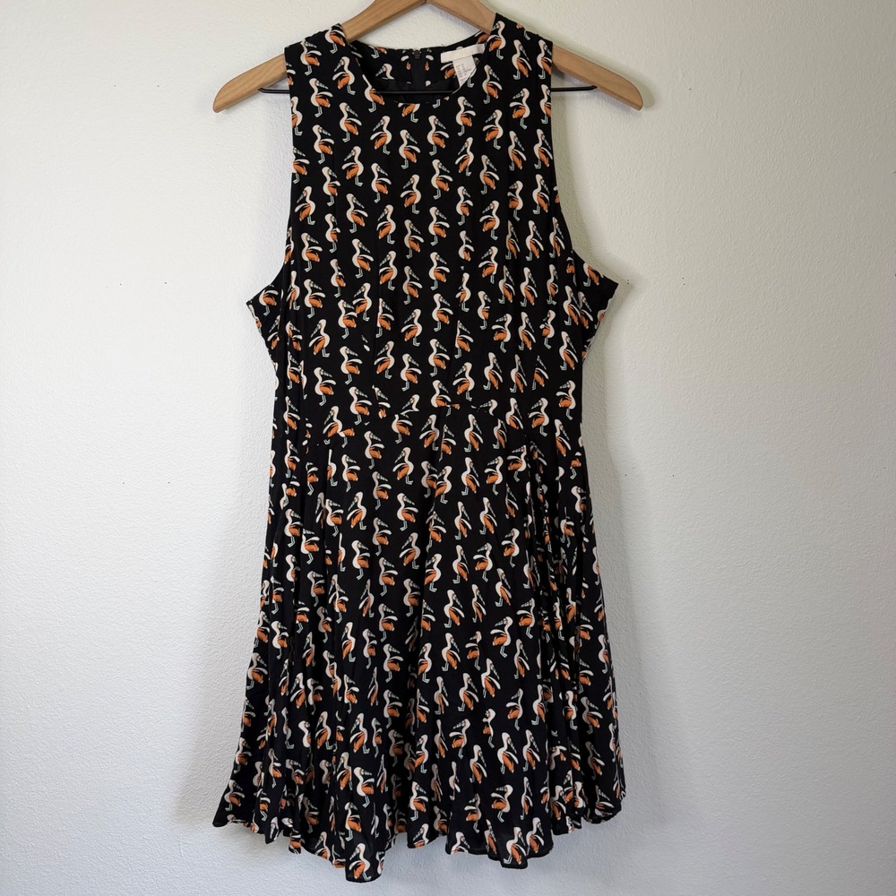 H&M - Pelican Print Fit & Flare Sundress Size 12